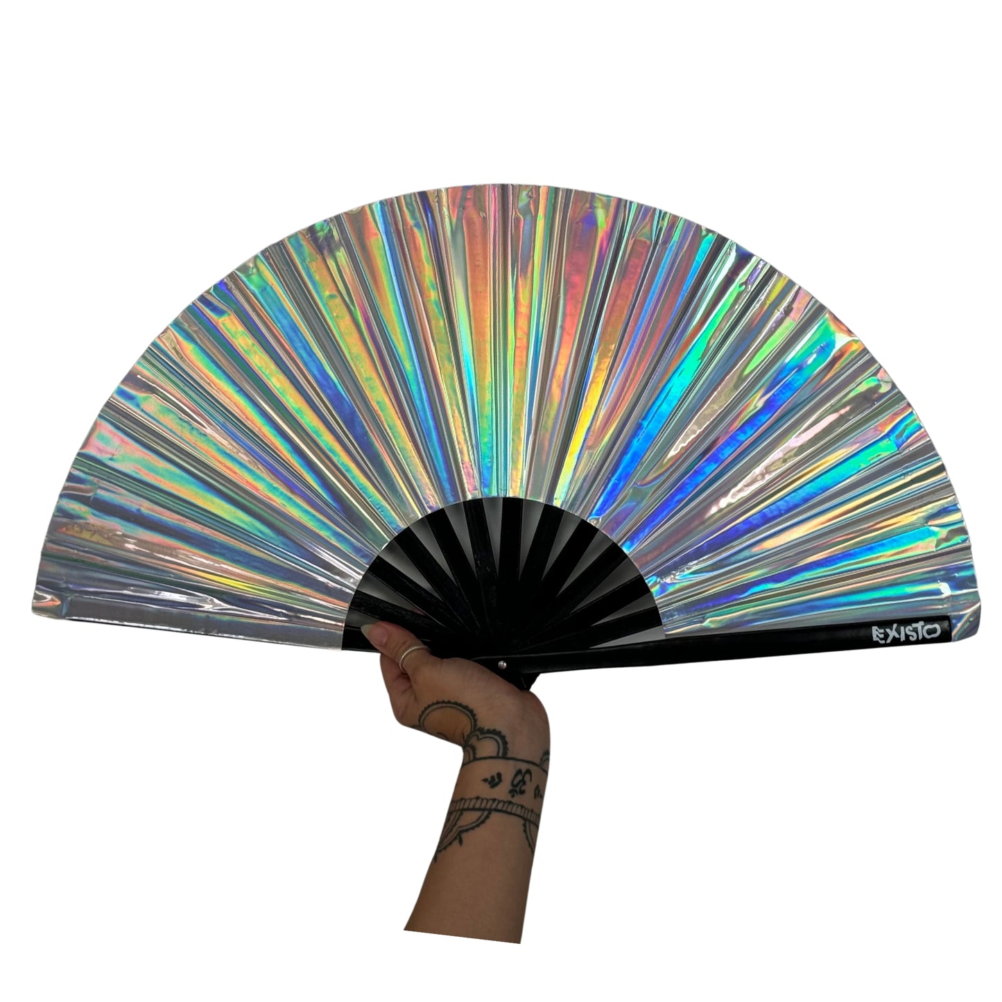 ABANICO HOLOGRAFICO PLATA