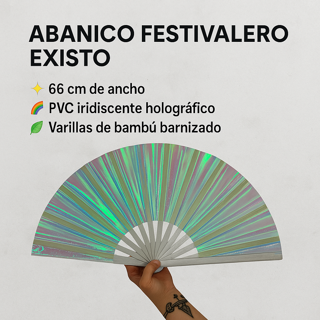 ABANICO HOLOGRAFICO Varillas Trasparentes MARTE