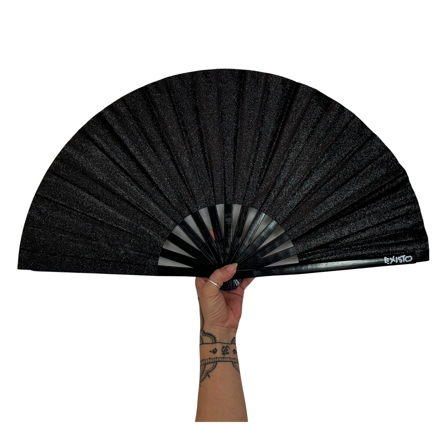 ABANICO GLITER NEGRO