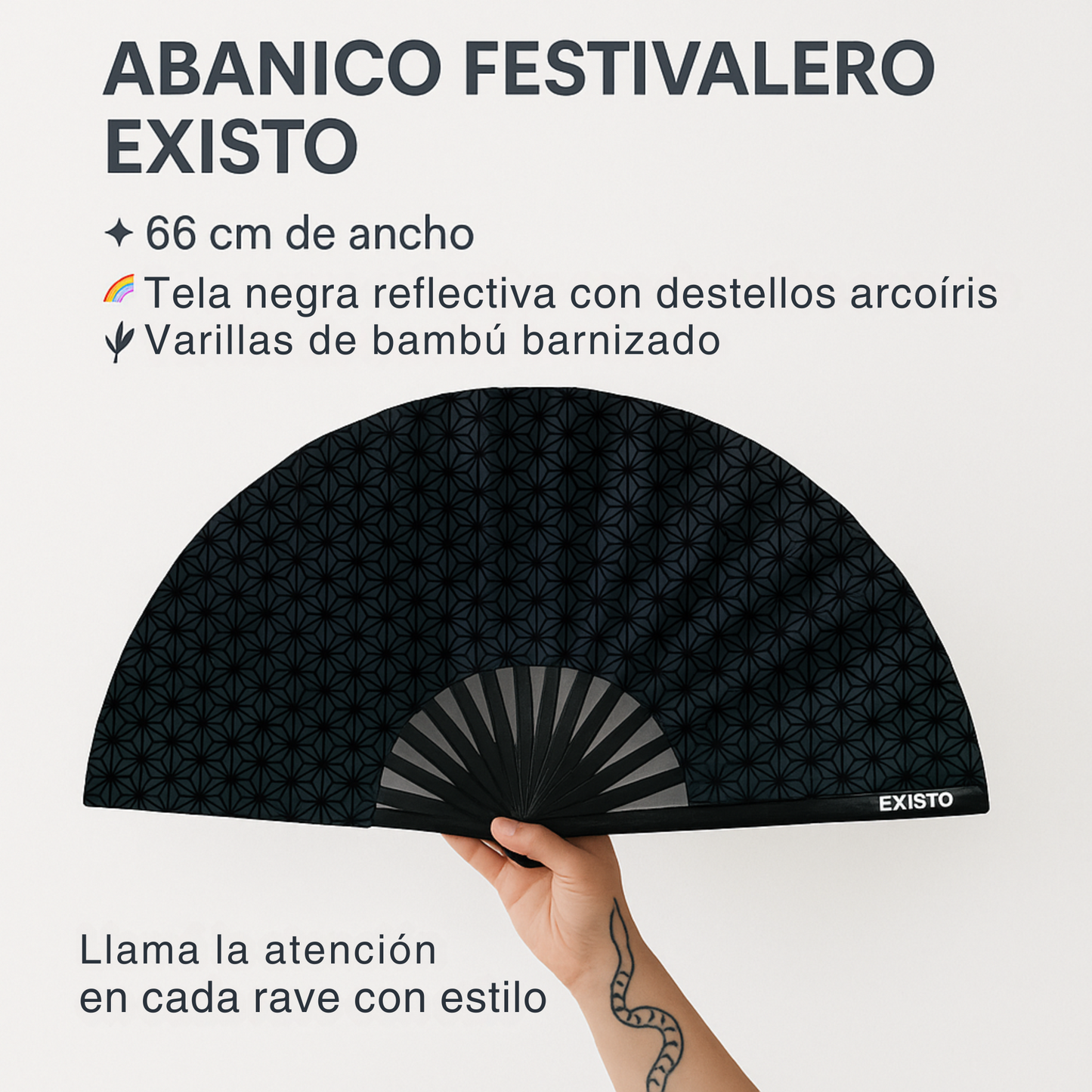 ABANICO NEGRO REFLECTANTE