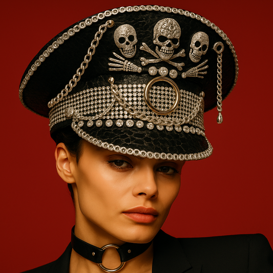 SOMBRERO MILITAR CALAVERAS Negro