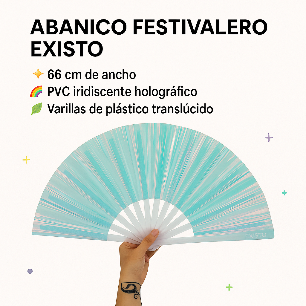 ABANICO HOLOGRAFICO Varillas Trasparentes LUNA