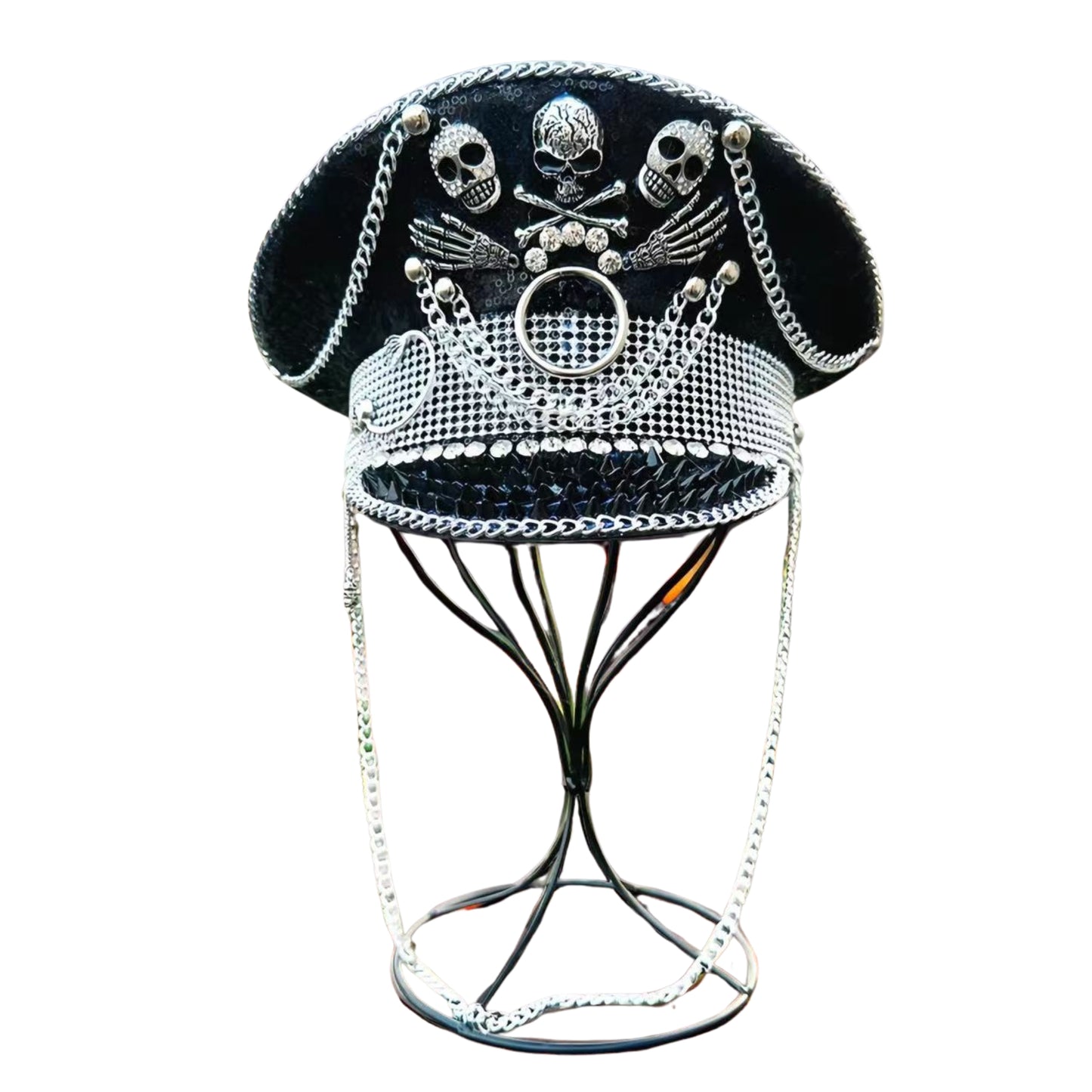 SOMBRERO MILITAR CALAVERAS Negro